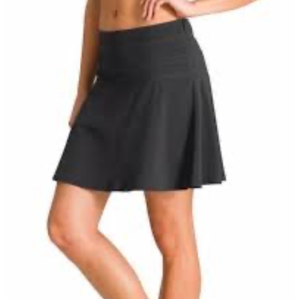 Athleta Every Day Flared Skort Black Performance Active Skirt Size 4 RN 54023